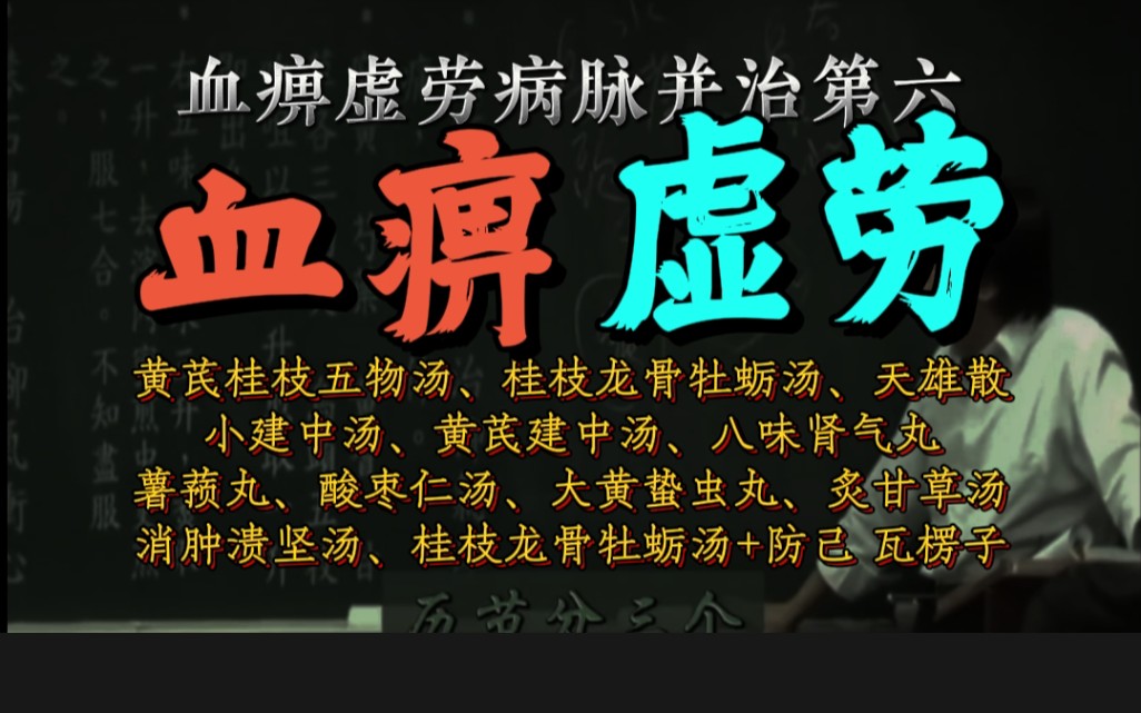 [图]血痹（黄芪桂枝五物汤）虚劳（桂枝龙骨牡蛎汤、天雄散、小建中汤、黄芪建中汤、八味肾气丸、薯蓣丸、酸枣仁汤、大黄蛰虫丸、炙甘草汤、消肿溃坚汤）病脉并治第六