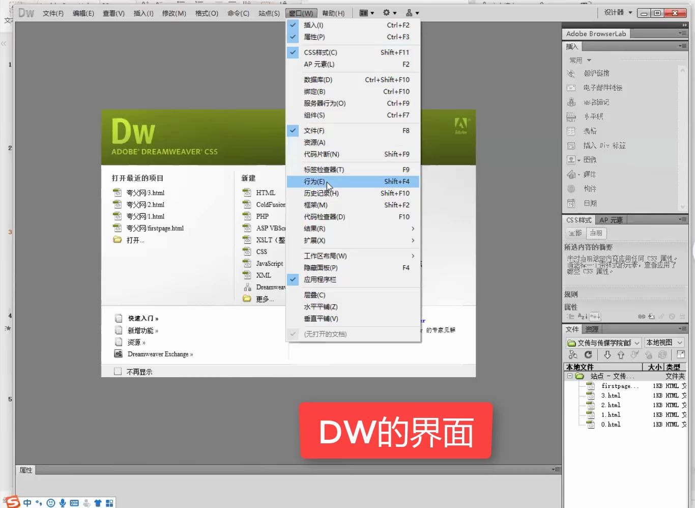 DW工作界面、基本操作和表格布局哔哩哔哩bilibili