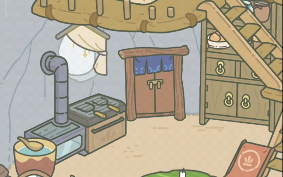 【旅行青蛙】小屋换上了粽叶风格的桌布,窗帘以及水缸盖子,还有粽子