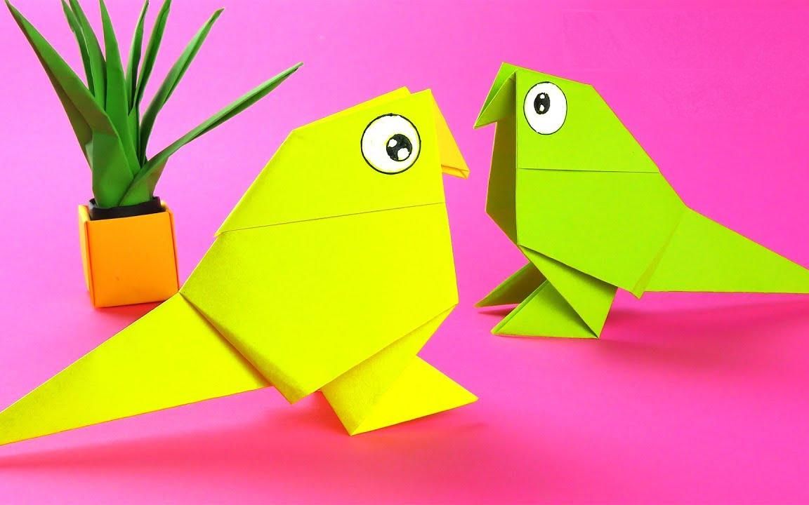 今天我们来制作一只折纸小鸟!