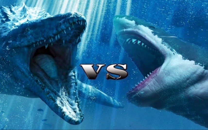 巨齿鲨vs沧龙vs滑齿龙vs薄片龙vs龙王鲸vs倾齿龙