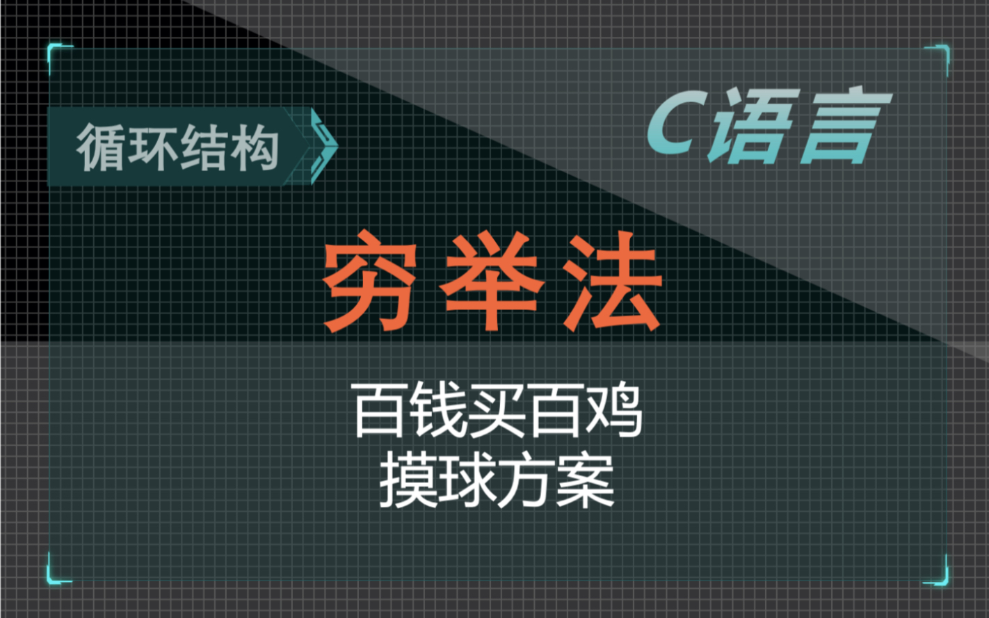 6.4.3【c语言】循环结构(穷举法)解决(百钱买百鸡)+(摸球方案)问题以及优化哔哩哔哩bilibili