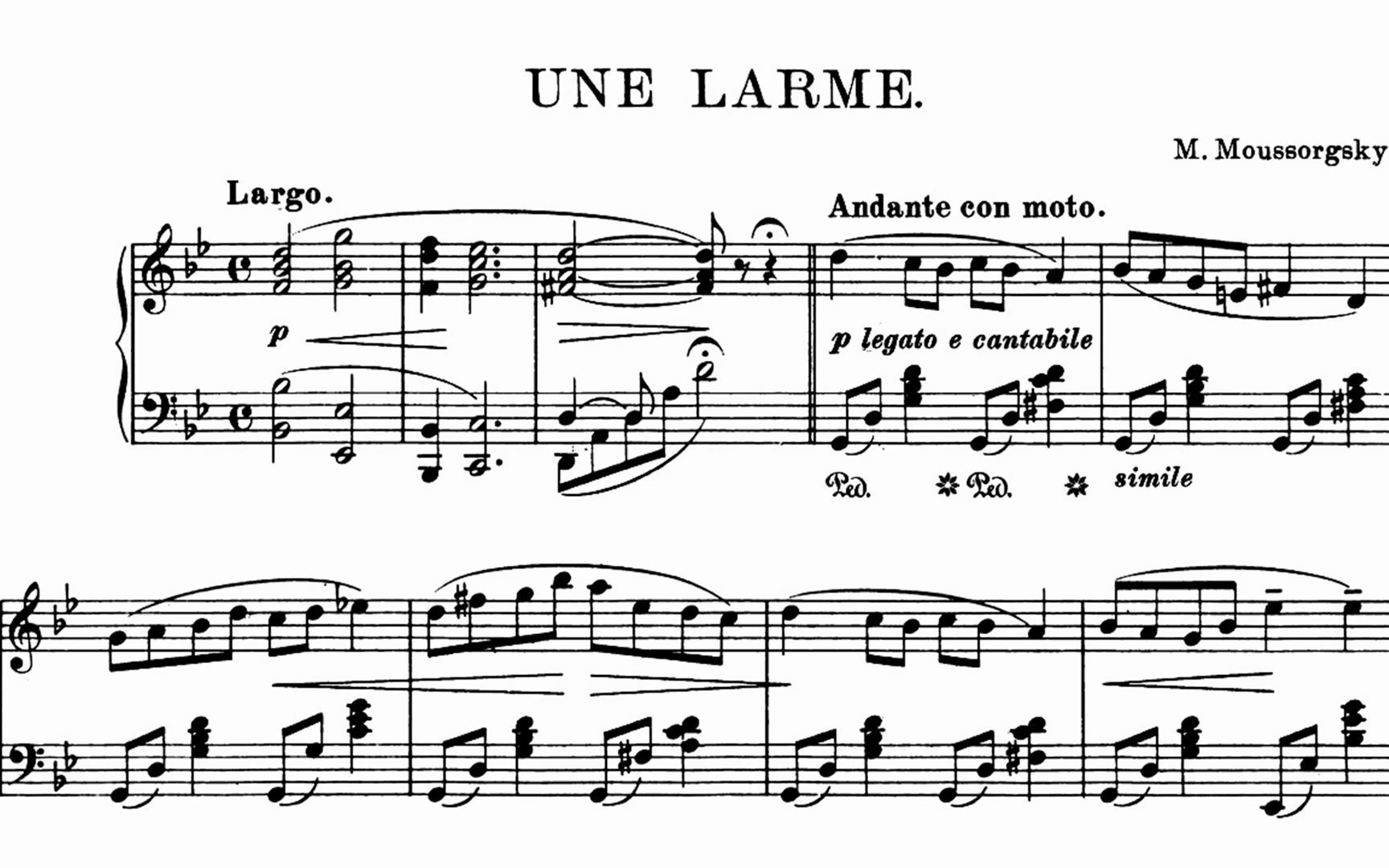 [图]【穆索尔斯基】滴泪/Une Larme｜Pierre-Bastien Midali