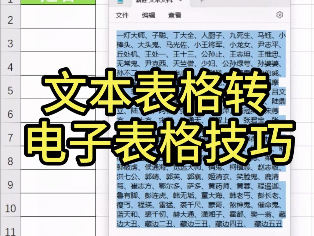 Excel文本表格转电子表格技哔哩哔哩bilibili
