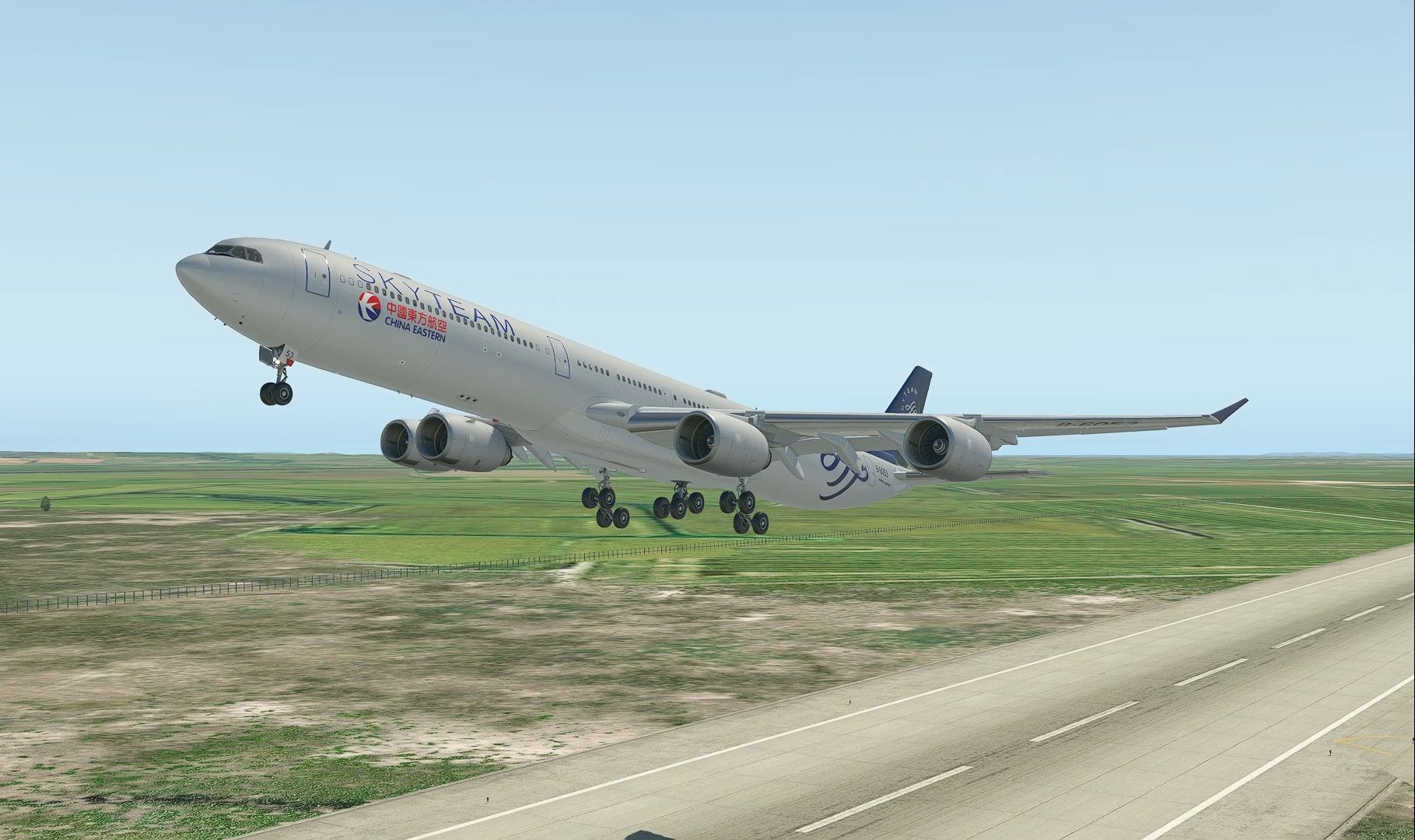 【xplane11】toliss a340-600东航天合联盟涂装 武汉天河zhhh rwy04r