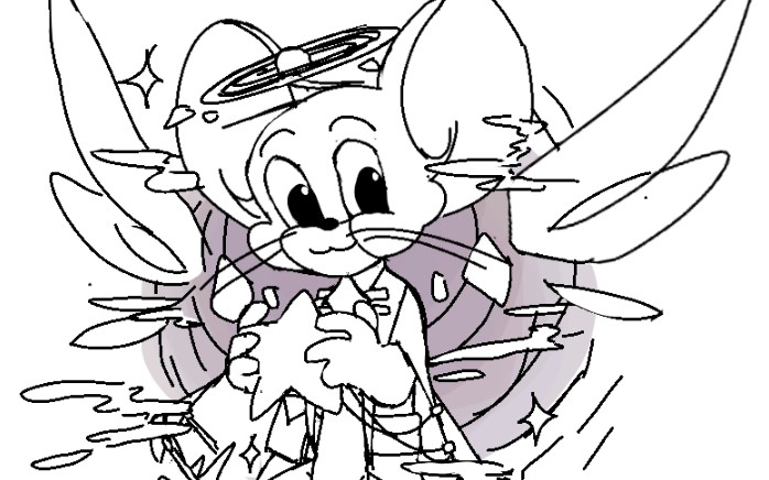 猫和老鼠官方手游天使杰瑞自制皮肤绘画过程