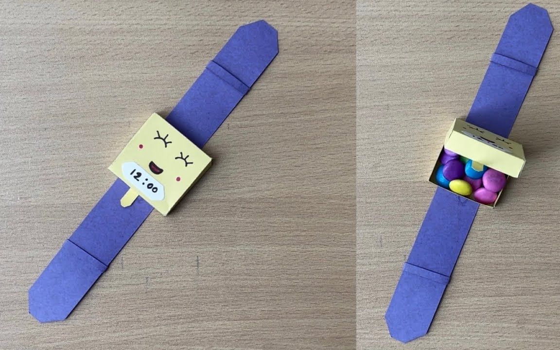 今天我们来制作折纸手表盒子!