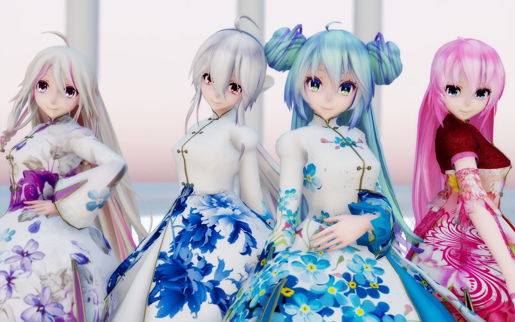 【mmd】station x 0 - wow thing【初音 巡音 弱音 ia】