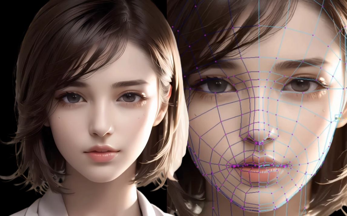 【3d】maya人物建模 女性头部五官模型布线教程!