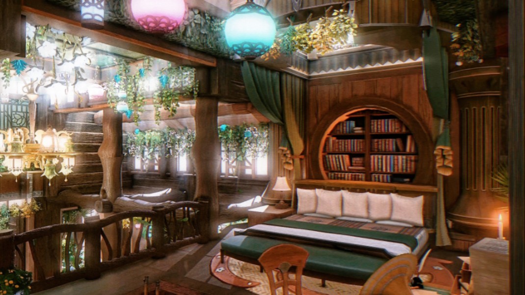【ff14装修】"森林秘境"木制阁楼森系l房