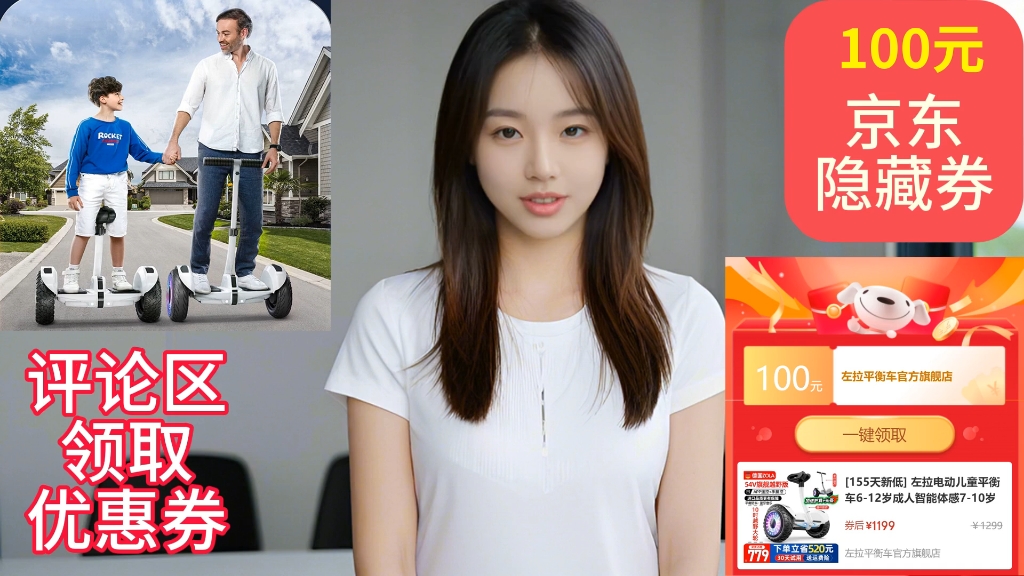 [155天新低] 左拉电动儿童平衡车6-12岁成人智能体感7-10岁以上大越野