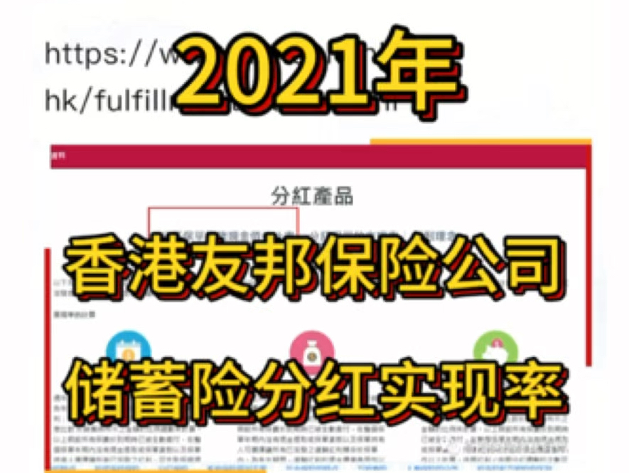 香港友邦保险公司,2021年官网公布的储蓄险分红实现率数据哔哩哔哩bilibili