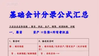 基础会计分录大全
