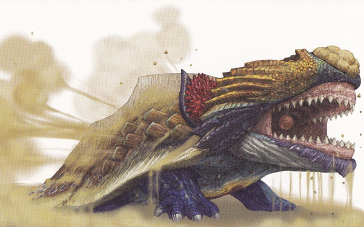 【怪物猎人生态志】"砂原暴食者"——潜口龙_哔哩哔哩 (゜-゜)つロ