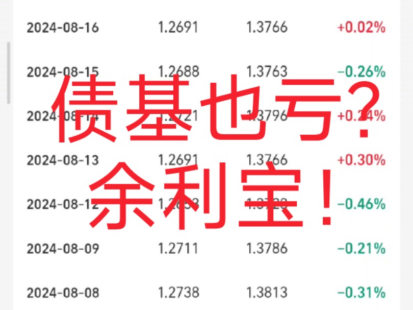 债基也亏?余利宝!哔哩哔哩bilibili