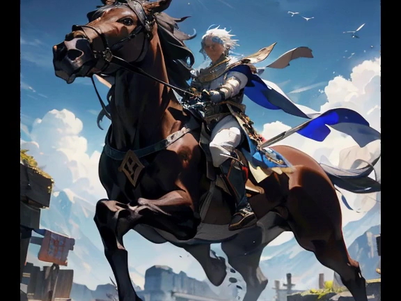 白马银枪少年郎,风华绝代显英姿.