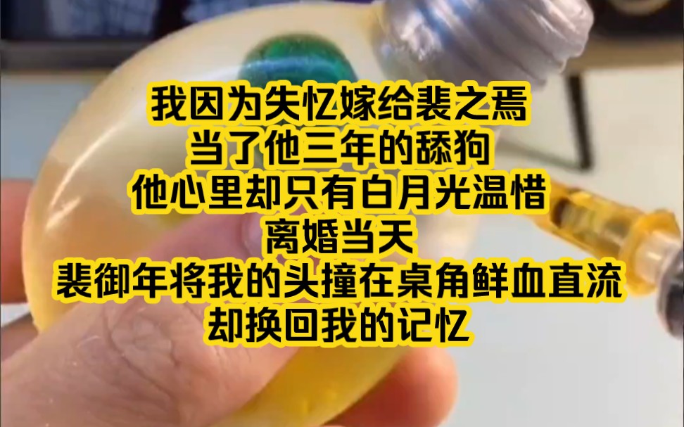 我因为失忆嫁给了裴之焉,当了他三年的舔狗,他心里却只有白月光温惜,始终没有为我腾出一点位置,离婚当天,裴御年将我的头撞在桌角,鲜血直流,...