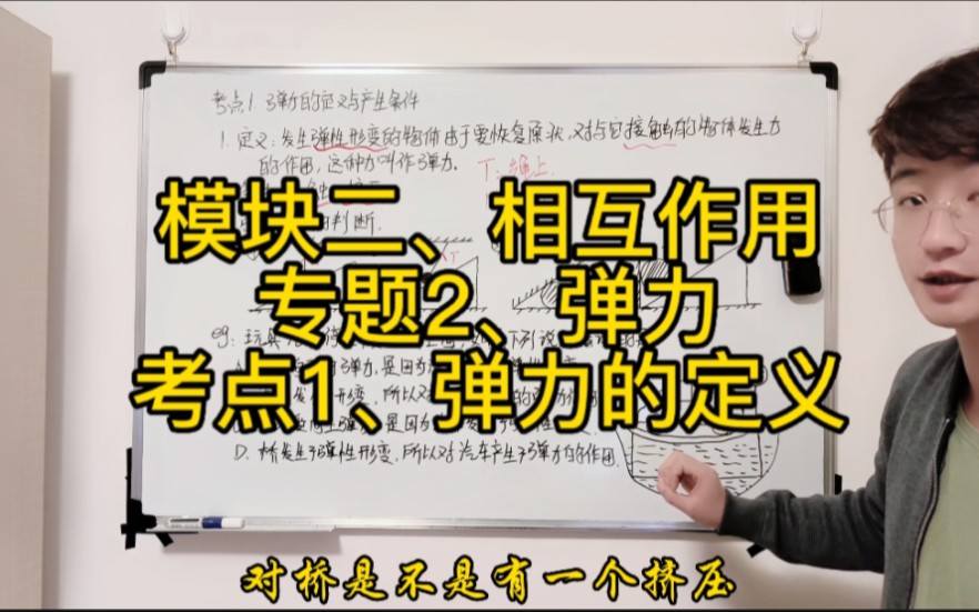 模块二相互作用 专题2弹力 考点1弹力的定义、弹力的产生条件、弹力有无的判断.哔哩哔哩bilibili