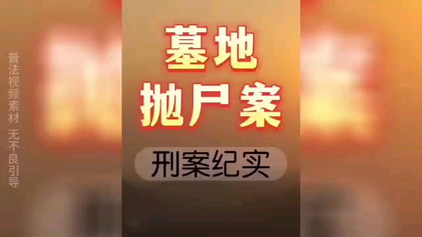 《刑案纪实》墓地抛尸案哔哩哔哩bilibili