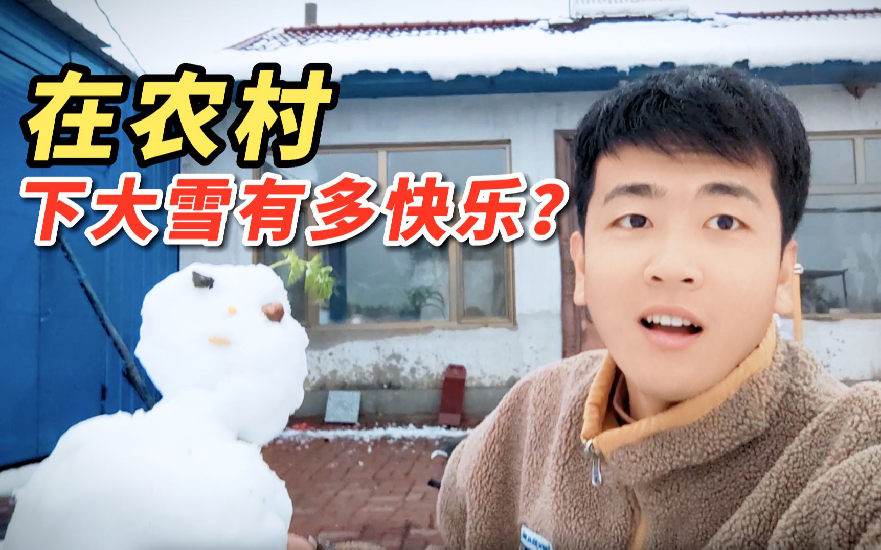 在农村下大雪有多快乐?和我一起堆雪人盖狗窝吧!哔哩哔哩bilibili