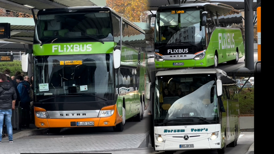 德国柏林flixbus车站 一些旅游巴士快照