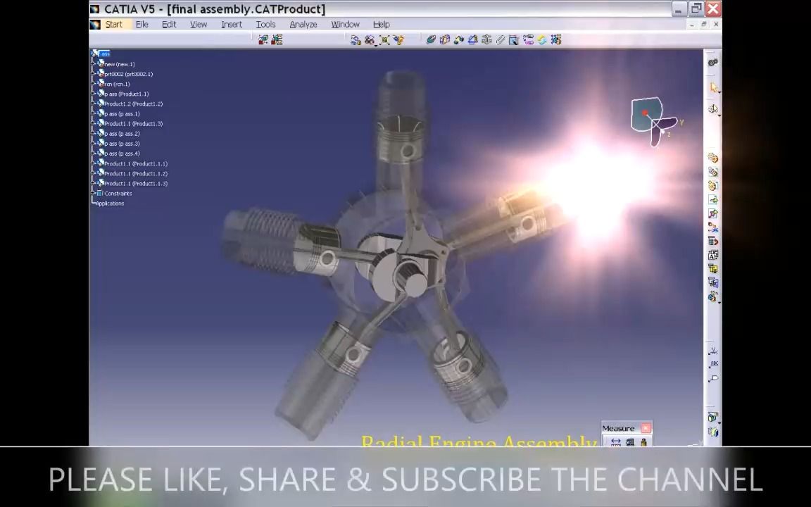 数字样机 5缸径向发动机集成 Catia V5 R14(达索系统)哔哩哔哩bilibili