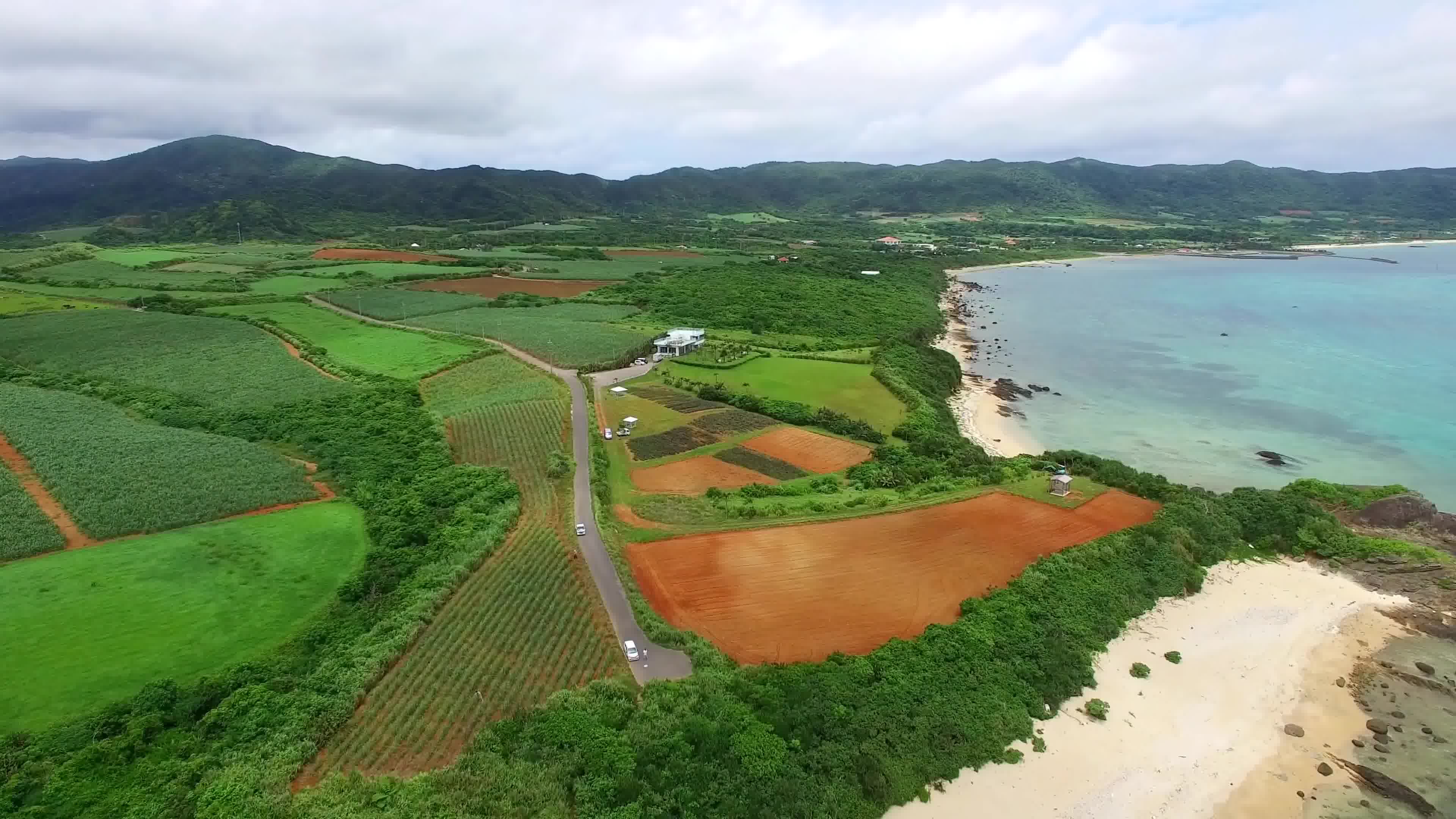 【鸟瞰琉球】航拍 冲绳琉球 八重山 石垣岛 野原岬(のばれ岬) 观光农园 甘蔗地哔哩哔哩bilibili