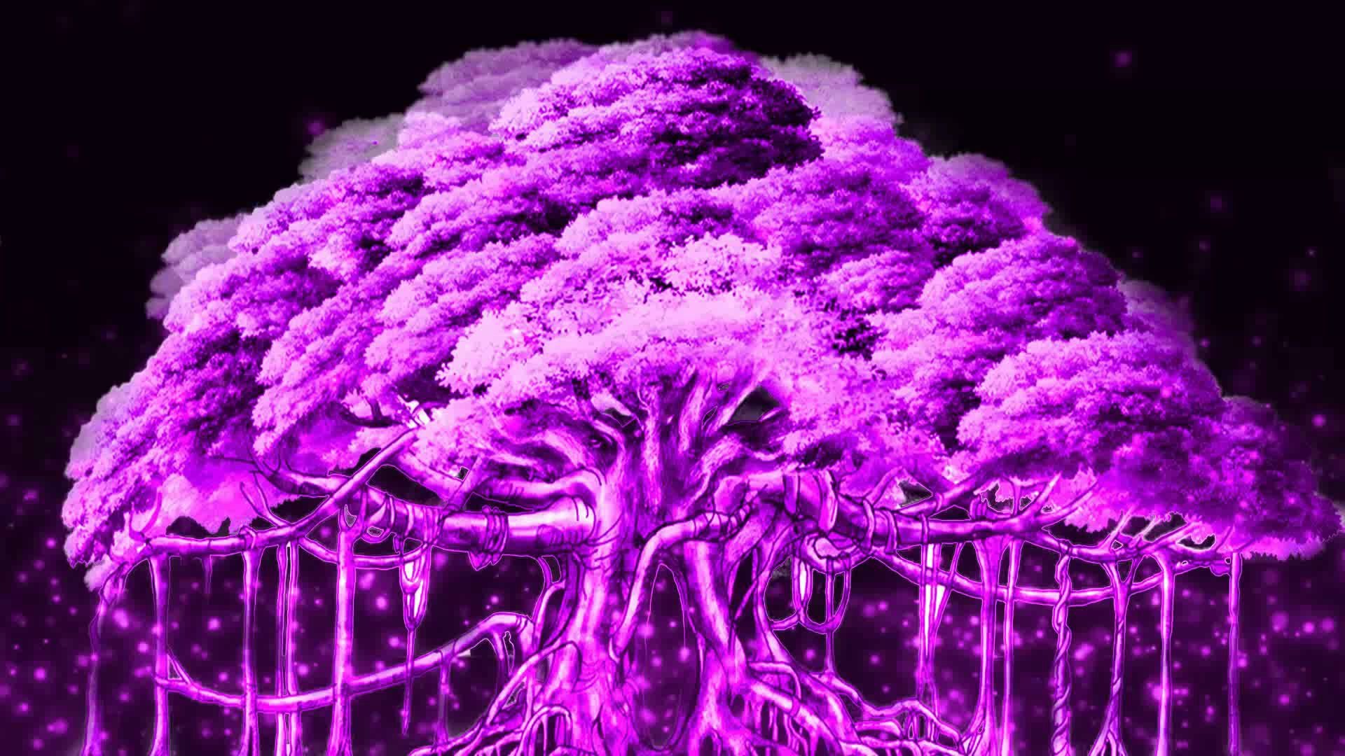 8 浪漫婚礼 紫色森林梦幻树 童话婚礼led 视频素材 全息水幕电影片源