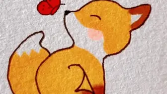 可爱的狐狸简笔画来喽，快来跟着我一起学起来吧
