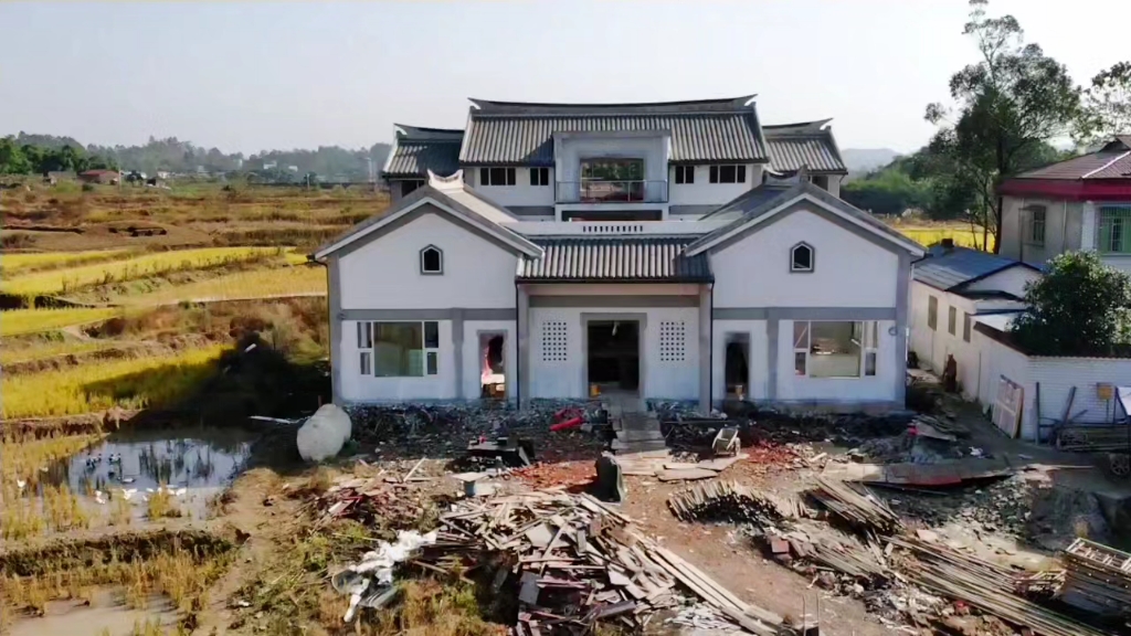 占地19×21新中式现代四合院别墅设计案例——新民居鲁工设计_哔哩