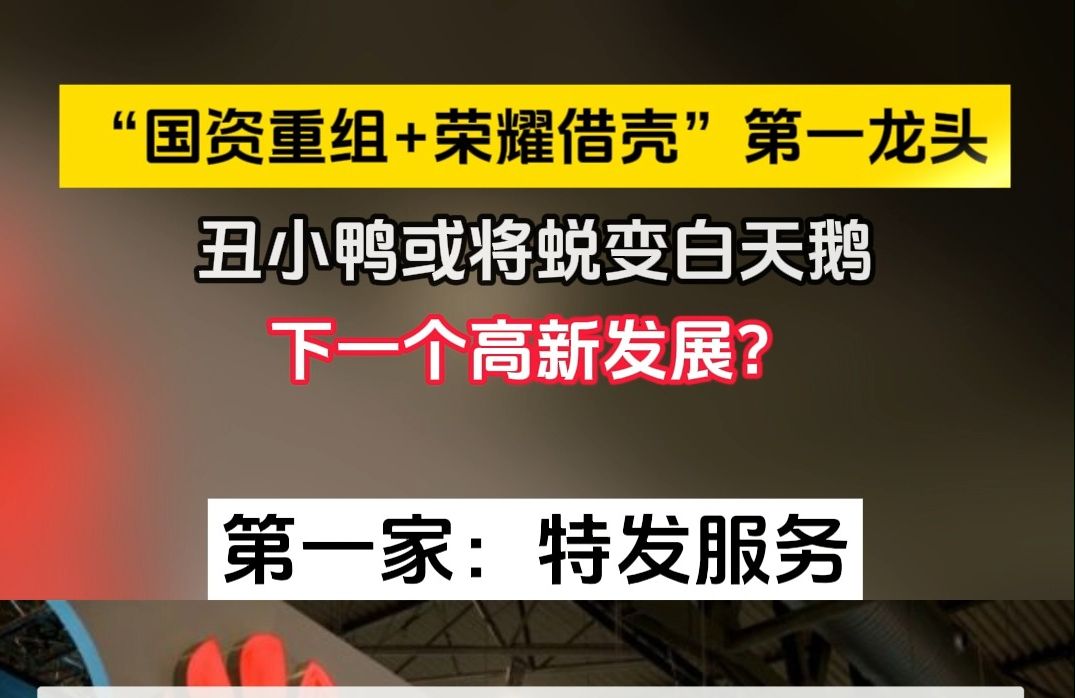 “国资重组+荣耀借壳”第一龙头,丑小鸭或将蜕变白天鹅,下一个高新发展?哔哩哔哩bilibili