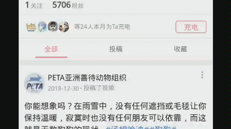 PETA这种东西如何存在于B站?微信已经将其消灭了,可见这个组织的合法性,希望B站能考虑继续留下这种邪教组织的后果哔哩哔哩bilibili