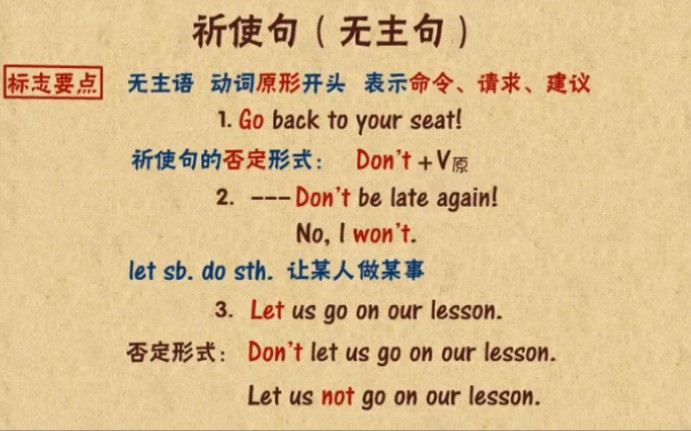 [图]英语语法精讲——37祈使句