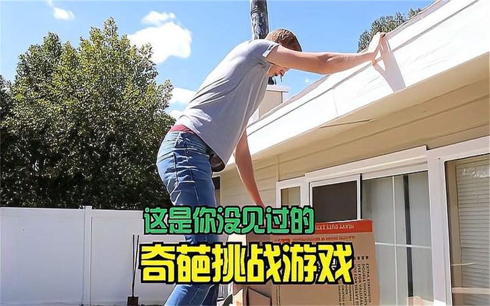 国外土豪奇葩挑战,带你见识下你没见过的挑战,用纸箱玩出新花样_哔哩