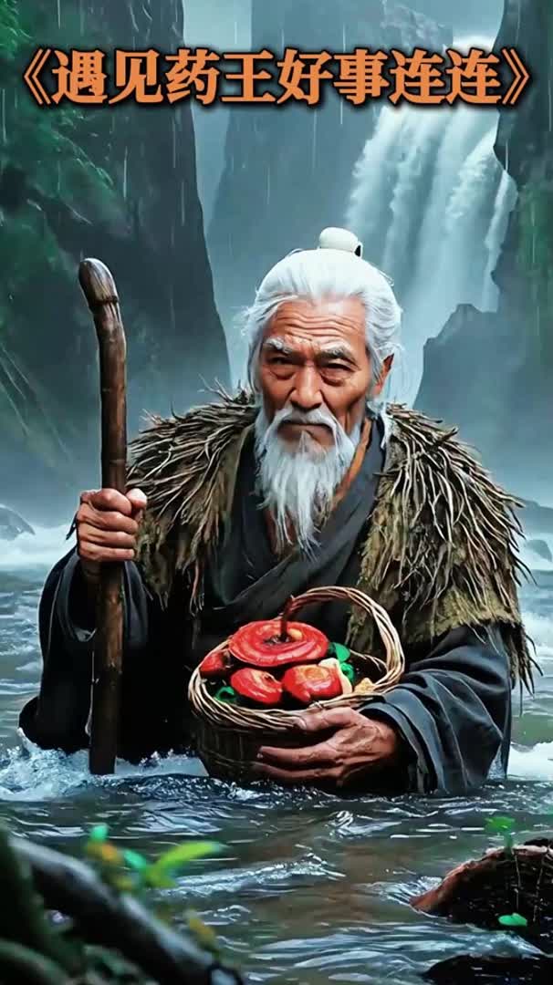 药王跋山涉水采药归来