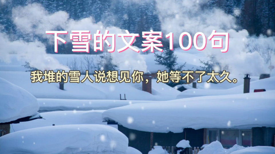 如果你也刚好看到下雪,那就当我们见过面吧.(100个关于下雪的文案)哔哩哔哩bilibili