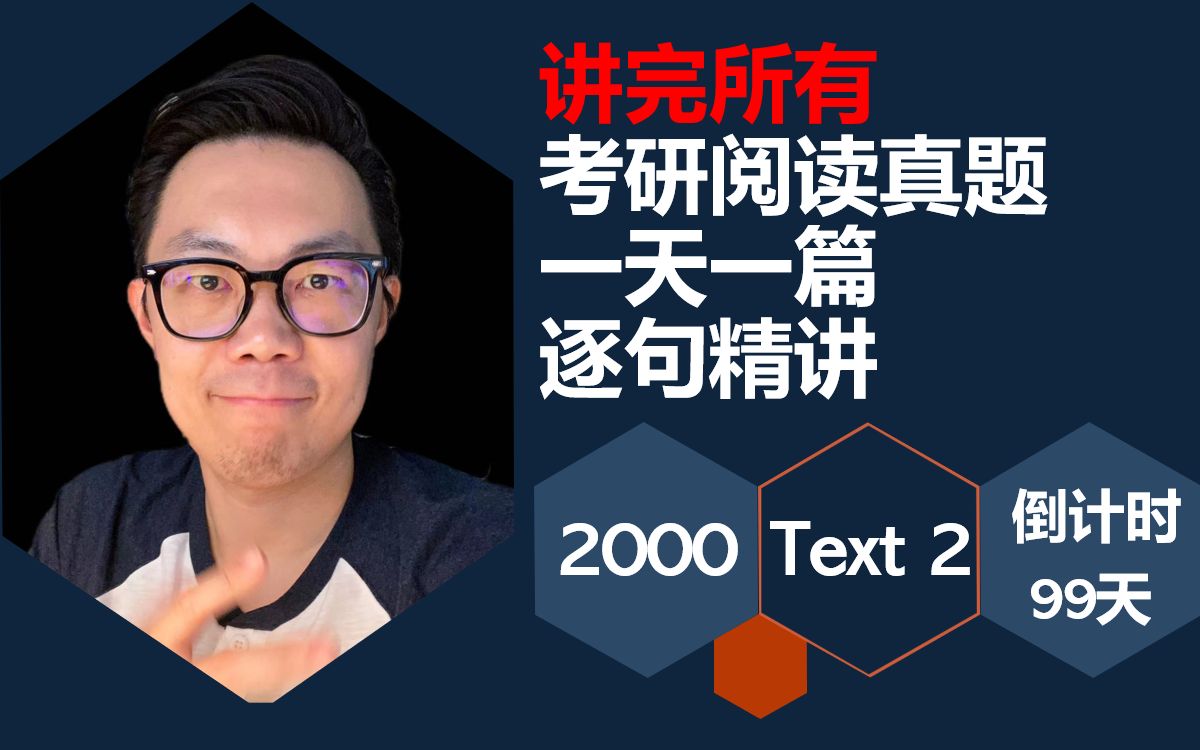 [图]【挑战讲完每篇考研真题】2000年英语一考研阅读text 2|考研倒计时99天|逐字逐句，语法，单词讲解