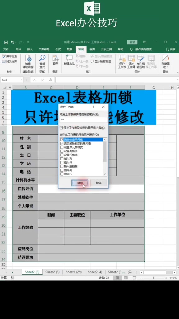 Excel表格加锁哔哩哔哩bilibili