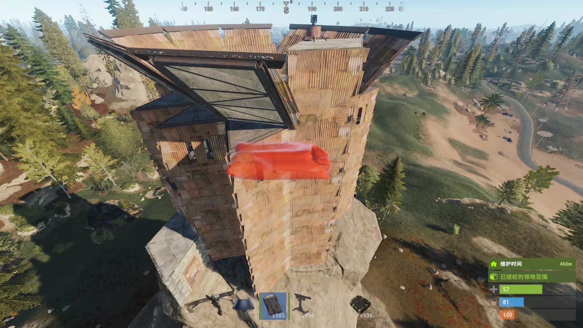 千笑rust腐蚀建筑篇 封闭领地柜双下沉山顶别墅_哔哩哔哩_bilibili