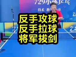 Télécharger la video: 反手攻球反手拉球将军拔剑 #乒乓球教学