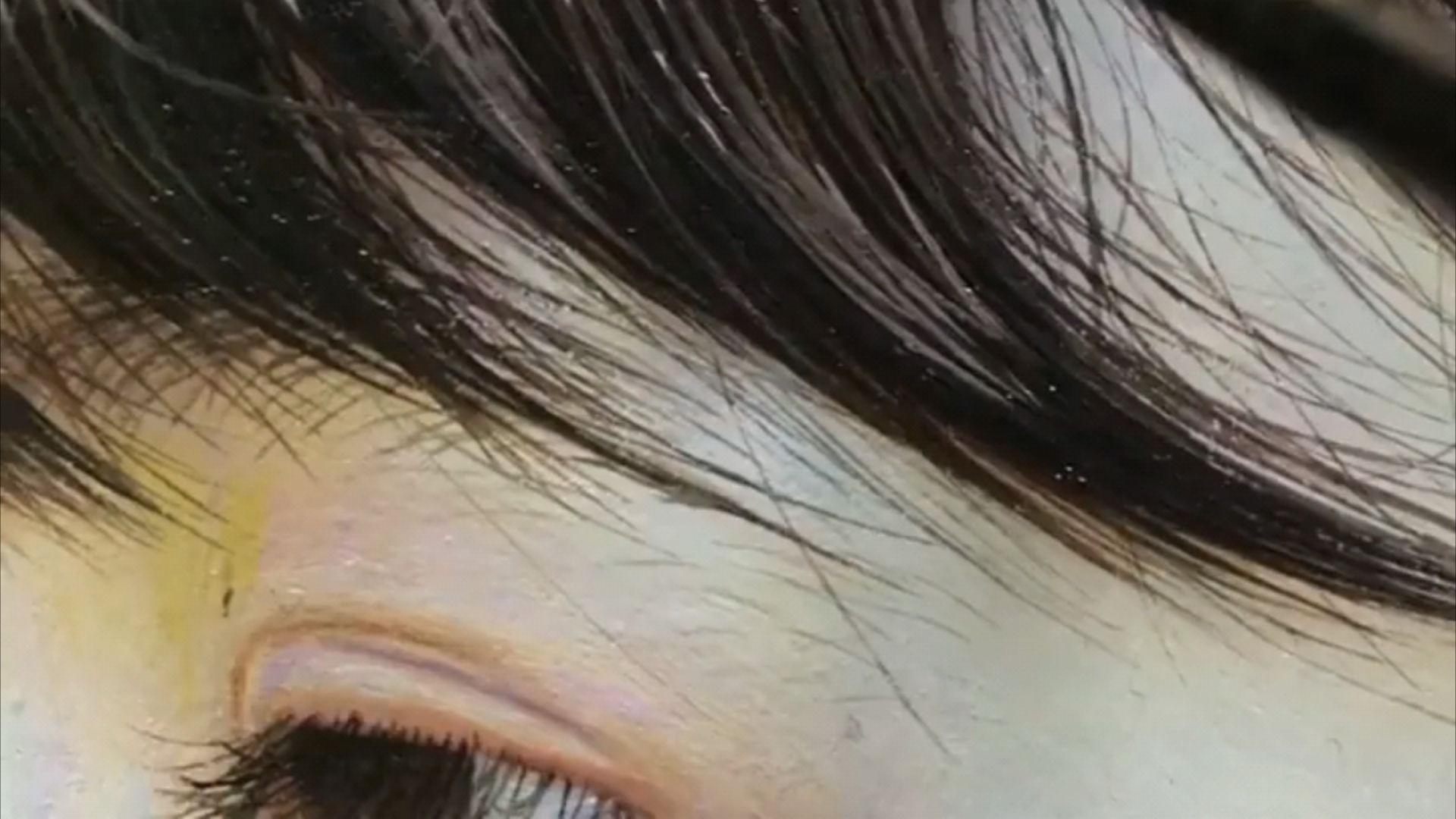 油画肖像 画头发