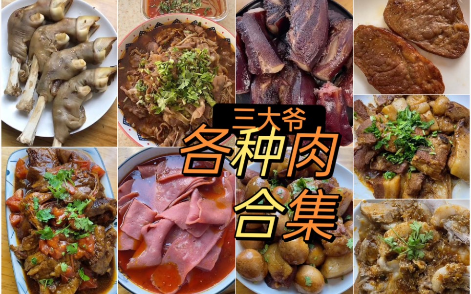 【三大爷】吃肉合集(肥牛、培根、腊肉、羊蹄、红烧肉……)哔哩哔哩bilibili