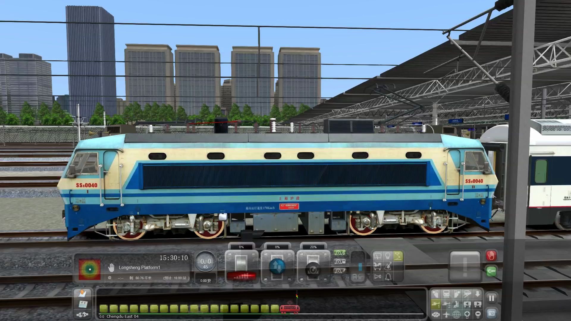 模拟火车2020韶山ss8牵引bsp25t成都东站到隆盛前方展望多视角展望真