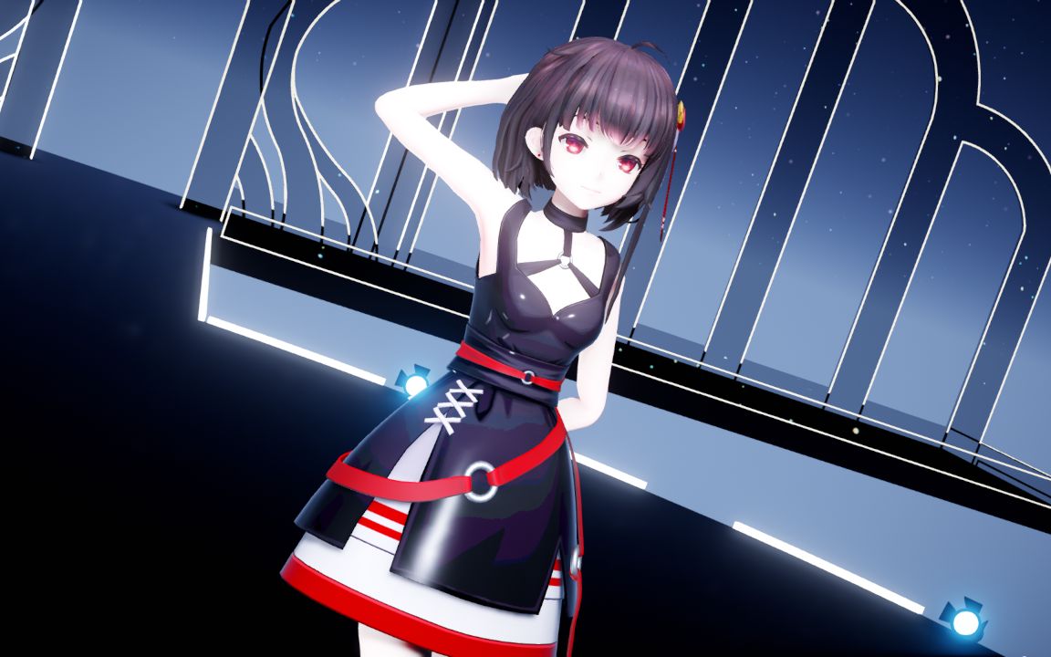 【all around the world】-泠鸢yousa-朋克少女 mmd(ray渲)_哔哩哔哩