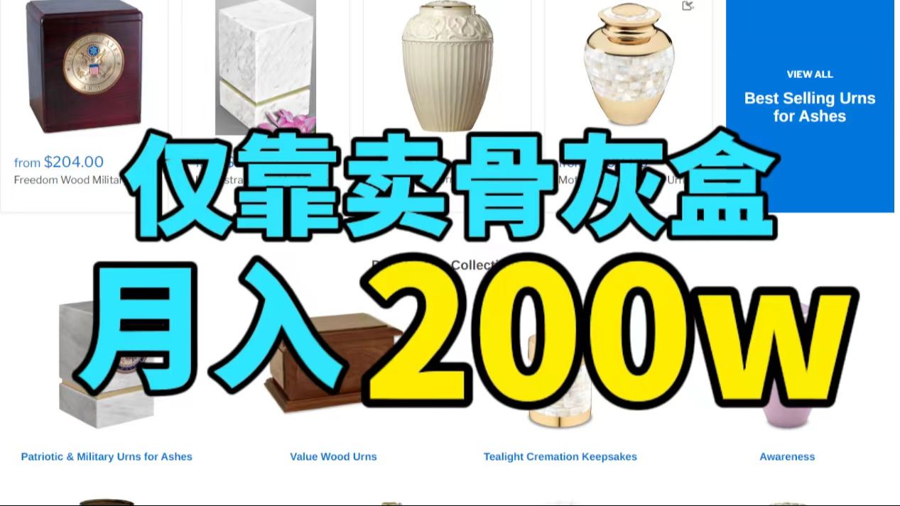 暴利独立站!!售卖小众品类骨灰盒月入200w美刀!!哔哩哔哩bilibili