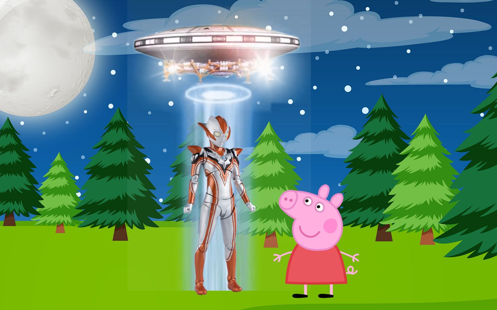 「奥特曼小故事」奥特曼们乘坐飞碟回光之国了