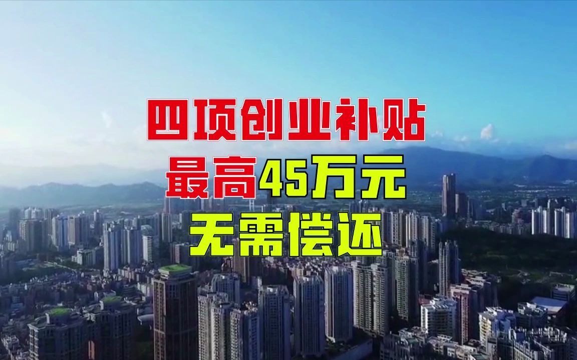 白给的也不要?45万创业补贴,无需偿还,还有最高300万贴息贷款哔哩哔哩bilibili