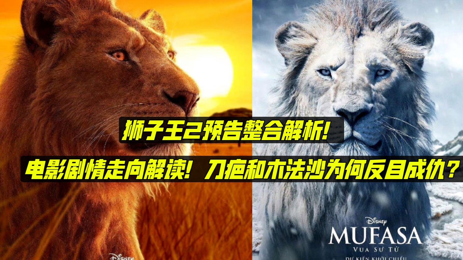 【全网首发】五千字解析狮子王2四版预告:大反派白狮奇洛斯会和木法沙