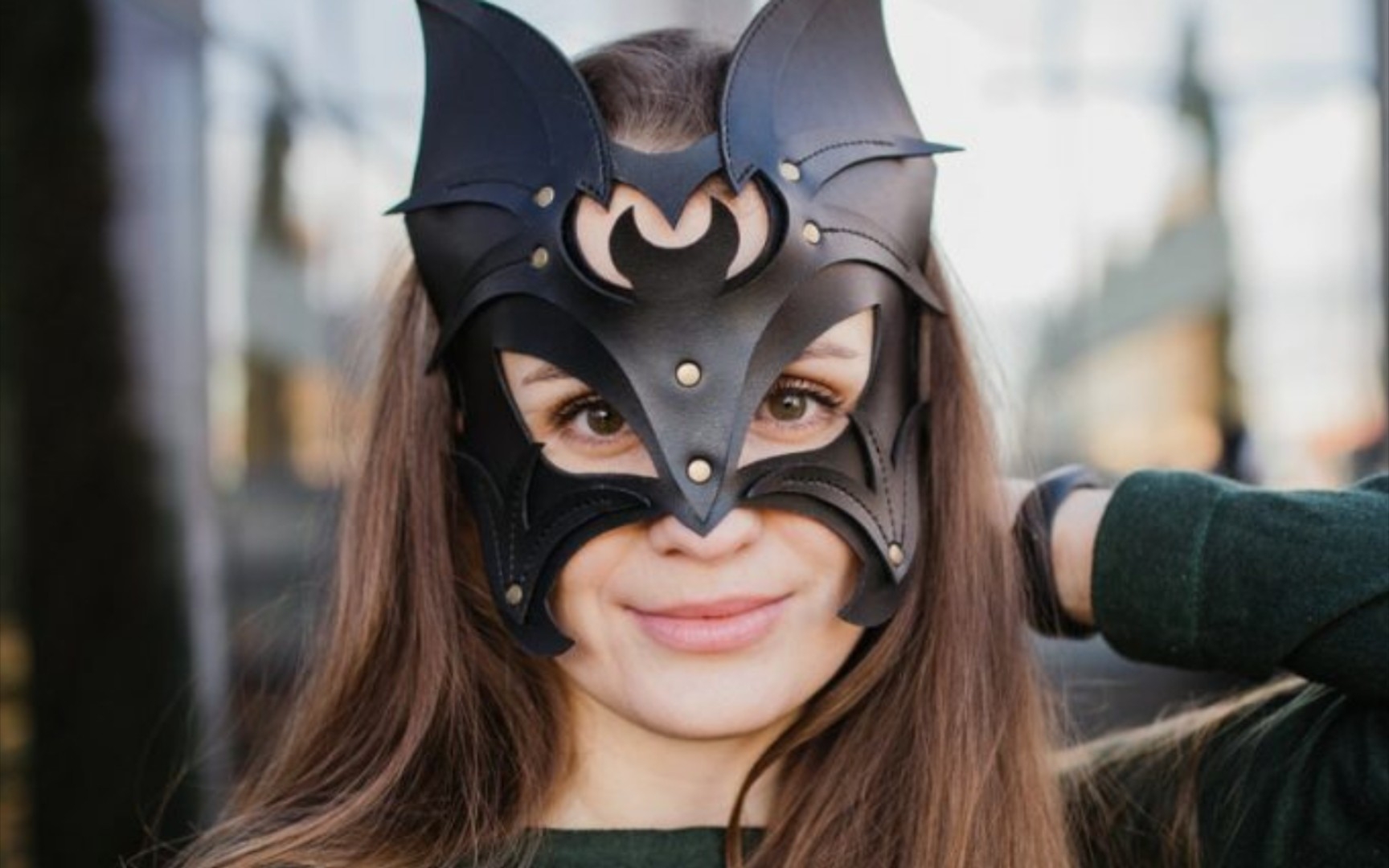 皮革蝙蝠化装舞会面具 图纸在专栏