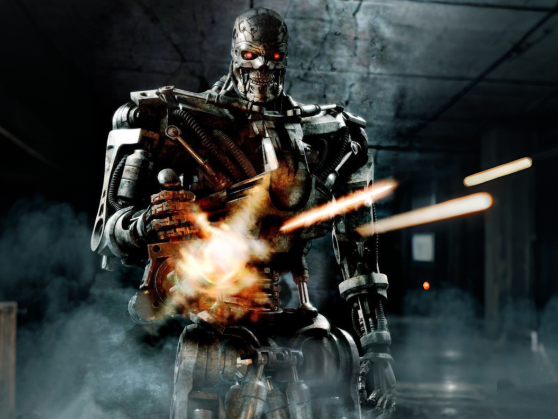 终结者:这个大机器人有20层楼高,油罐车都炸不死,太可怕了!